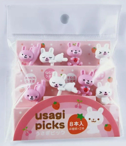 Mini Palillo Tenedores Para Niños De Lunch Conejo 8 Pzs