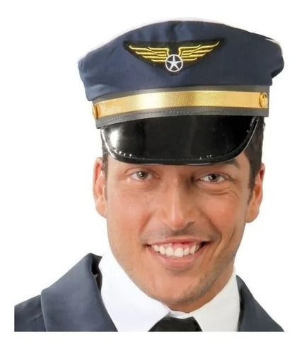 Sombrero De Piloto Comercial Aviador Gorro Azul O Marron