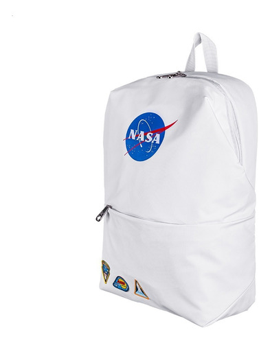 Backpack Mochila Nasa Corporativa Juvenil Portalaptop 15.6 B Color Blanco Diseño de la tela Bicolor