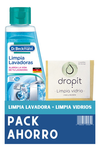 Dr. Beckmann Limpia Lavadoras/limpia Vidrio - Pack Ahorro