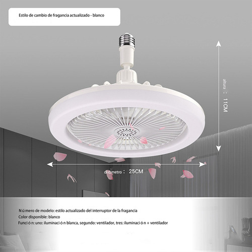 Ventilador Techo Lámpara Dimmable Led Luz 30w Control Remoto