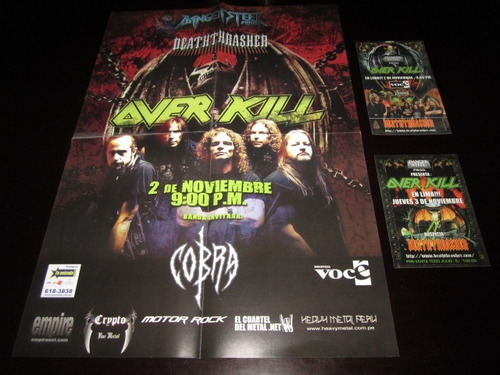 Overkill En Lima Poster + 2 Stickers (2011) Ozzyperu