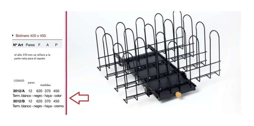 Imagen 3 de 4 de Zapatero Botinero Corredizo Fark 12 Pares Negro Base Haya