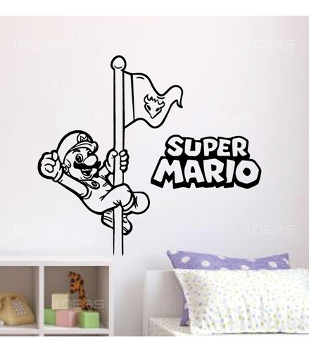 Vinilo Decorativo Infantil Mario Bross Videojuegos Super Mar
