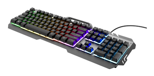 Teclado Gamer Metalico Trust Gxt 853 Esca Con Iluminación Color del teclado Negro Idioma Español Latinoamérica