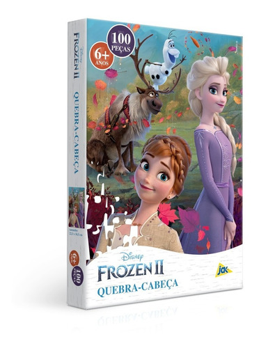 Quebra Cabeça Puzzle 100 Peças Frozen Ii Anna Elsa Olaf Swen