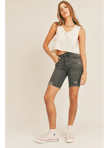Short Biker Denim Bershka Man Zara Pull & Bear Stradivarius (Usado)