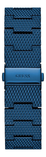 Reloj Guess U1074g2 Rectangular De Acero Inoxidable Azul Ión