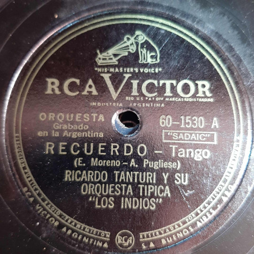 Pasta Ricardo Tanturi Orq Tip Los Indios Rca Victor C363