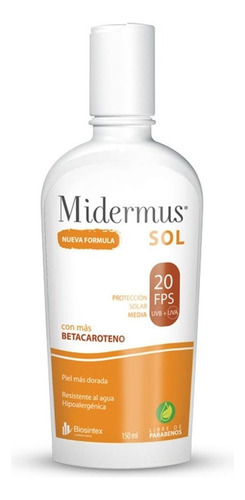 Midermus Sol Fps 20 Con Betacaroteno X 150ml