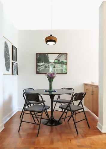 Colgante Led Negro Madera 12w Nordico Escandinavo Puraluz Estructura Negro/frío
