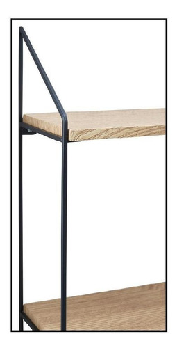 Estante Con 5 Niveles Madera Metal Negro 59x15x116cm