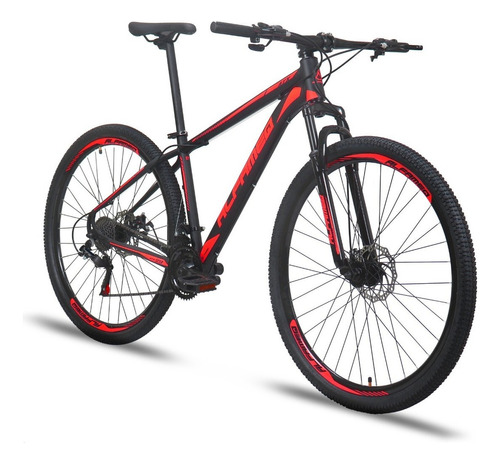 Mountain bike Alfameq ATX aro 29 21 24v freios de disco hidráulico câmbios Indexado mtb cor preto/vermelho