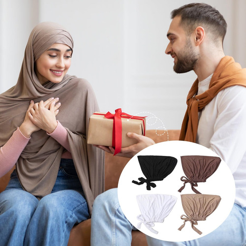 Juego De 4 Hijab Para Mujer,sombrero Hijab Musulmán Islámico