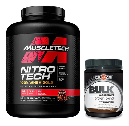 Muscletech Proteina Nitro Tech Gold 5 Lbs Chocolate + Bulk