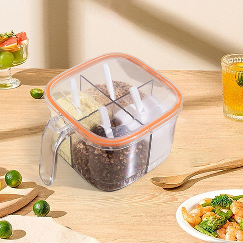 Caja De Condimentos 4 Compartimentos De Almacenamiento Botes