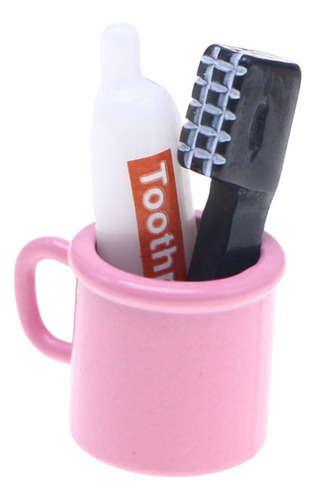 Hjq Juego De Baño For Casa De Muñecas En Miniatura, Rosa