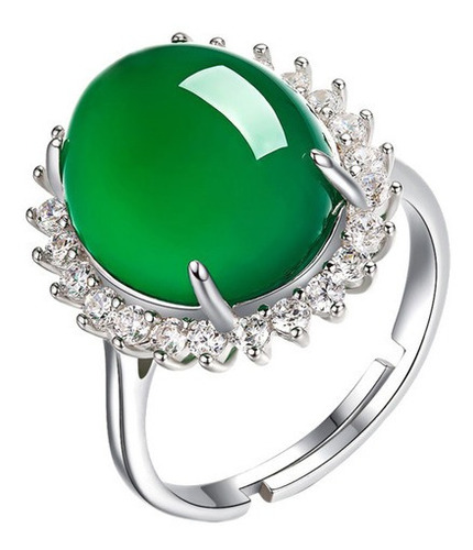 Imagen 8 de 8 de Anillo De Calcedonia Ajustable, Accesorio De Moda Femenino,