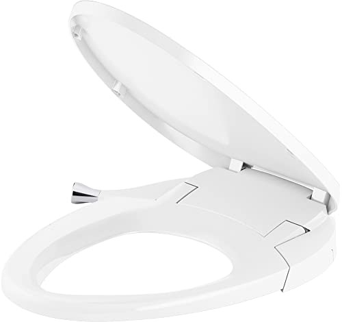 Asiento De Inodoro Manual Alargado Purewash Con Tapa Pulida
