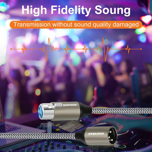 Microphone Cable Xlr Male To Female 2m/6ft,noise-cancel...