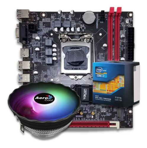 Kit Placa Mãe B75 Processador I7 3770 Cooler Rgb  Hdmi Nvme