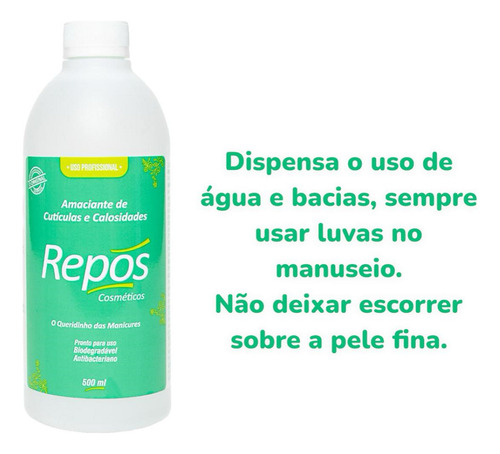 Amaciante Amolecedor Removedor De Unha Cutícula 500ml Repós