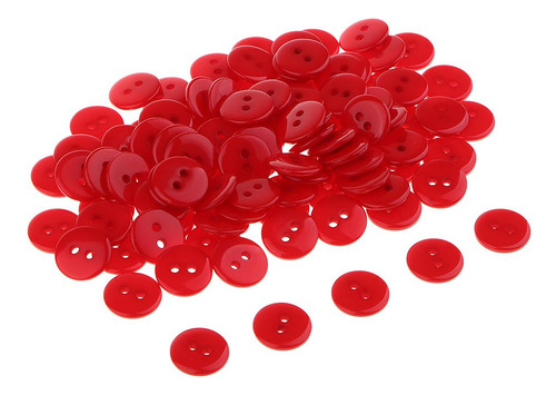 6x 100 Piezas Botones De Resina, 2 Agujeros 1 Cm Botones