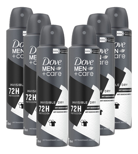 Desodorante Dove Men Invisible Dry X6 Unid