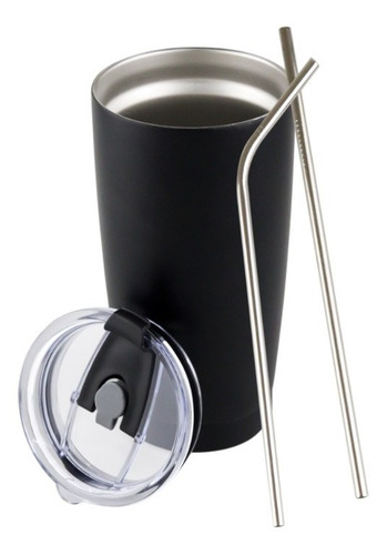 Imagen 5 de 10 de Vaso Termo Acero20oz Inoxidable Incluye Popotes Térmico590ml
