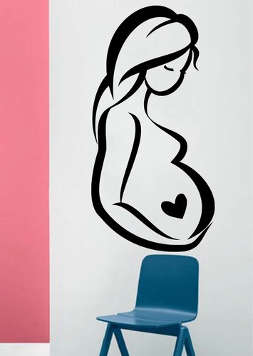 Vinilo Decorativo Silueta Mujer Embarazada Vinilandia