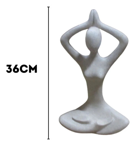 Escultura De Meditación Arte Abstracto Mujer Pose Yoga 36 Cm