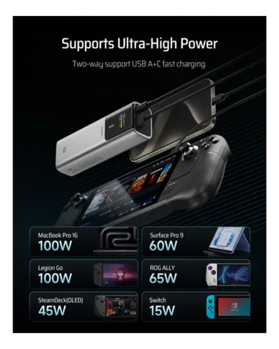 Cargador Portatil 10000mah Cuktech Gris