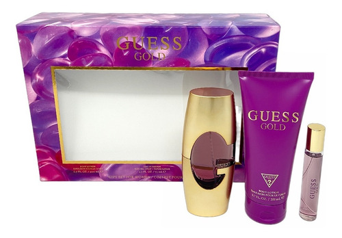 Guess Gold Set De 3 Pz Con Mini Y Crema Para Mujer