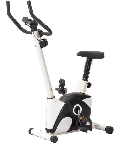 Bicicleta Ergométrica Magnética De Exercícios Para Pernas Cor Branco e preto
