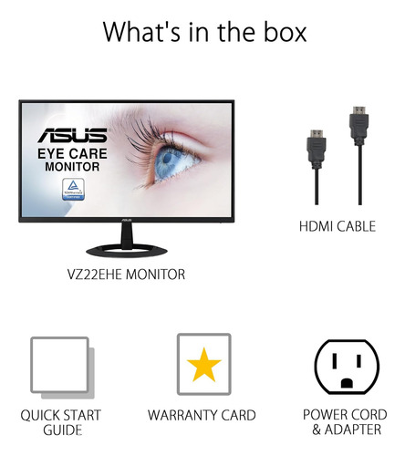 Monitor Asus Vz22ehe, 21.45 PuLG, Full Hd, Ips, 75hz, 1ms