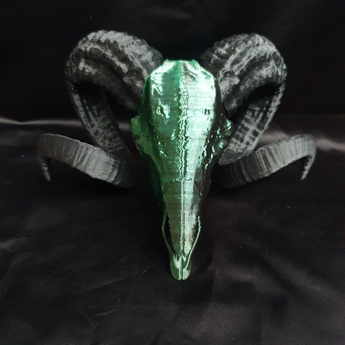 Cabeça De Bode Caveira Skull Crânio Esquelet Baphomet Geek3d Preto