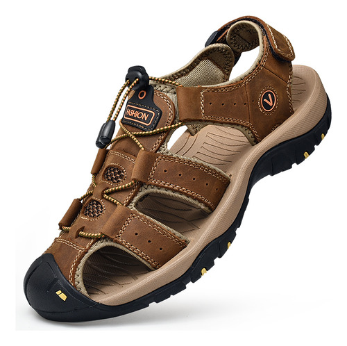 Zapatos Casuales De Cuero Genuino Para Hombre, Sandalias De