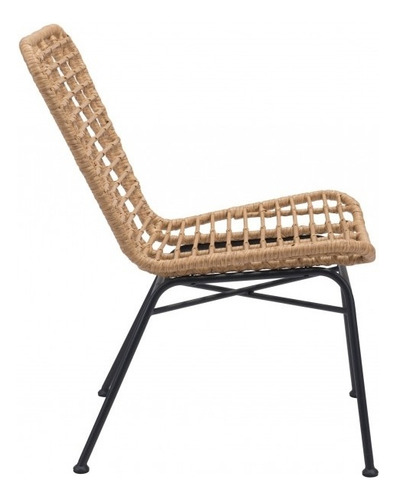 Silla De Comedor Lorena Natural Këssa Muebles Color De La Estructura De La Silla Negro Color Del Asiento Beige Diseño De La Tela Liso