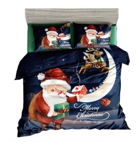 Bello Cubrecama Cobertor Navidad Quilt Verano 2 Plazas Clrtb