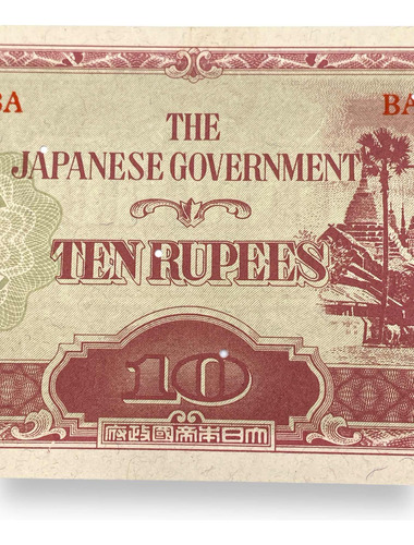 Billete 10 Rupias De Ocupación Japonesa En Birmania En 1942 (Usado)