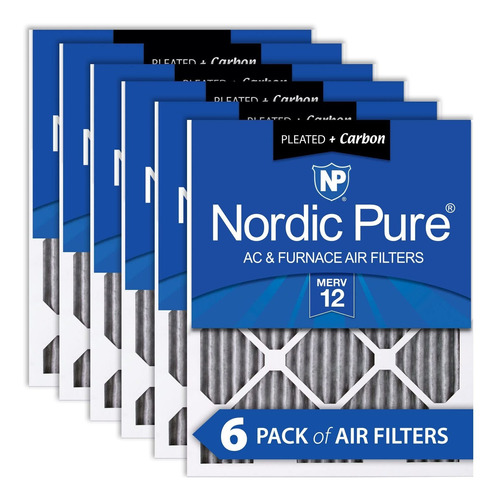 Nordic Pure 10x24x1 Merv 12 Plisado Plus Carbono Ac Aire