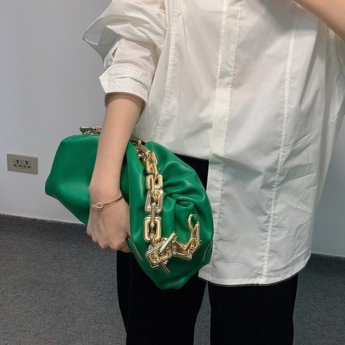 Bandolera Mujer Moda Cadena Gruesa Nube Nueva Plegable Bolsa