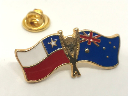 Pin Bandera Chile Y Australia Entrelazadas 