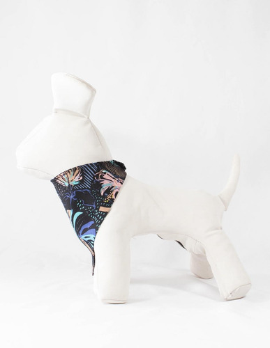 Imagen 7 de 8 de Paliacate Estampado Tropical Negro Perro Gato Amad Mascota