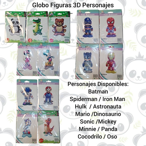 Globos Personajes Figuras 3d / Globos Metalizados Animados