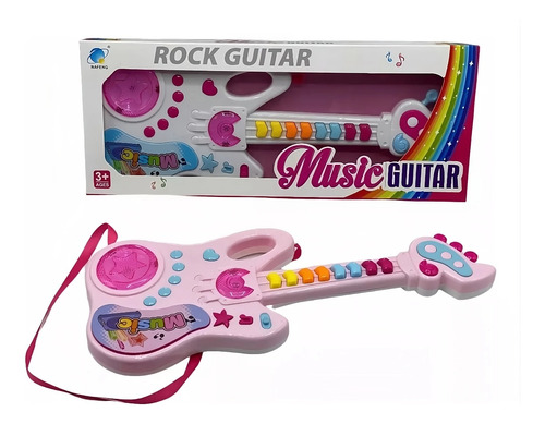Guitarra A Pila Musical Con Luces Sonido Ideal Regalo Niños