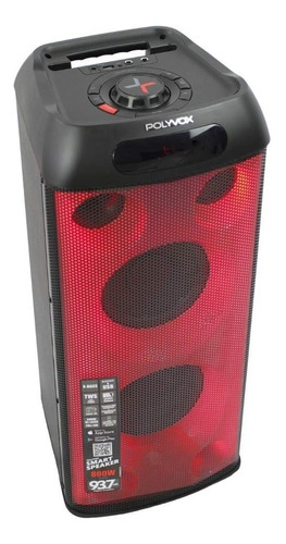 Caixa Som Amplificada Bluetooth Full Led Torre 800w Polyvox