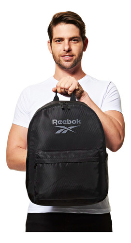 Mochila Adulto Reebok Element Preta E Cinza - Ruh4