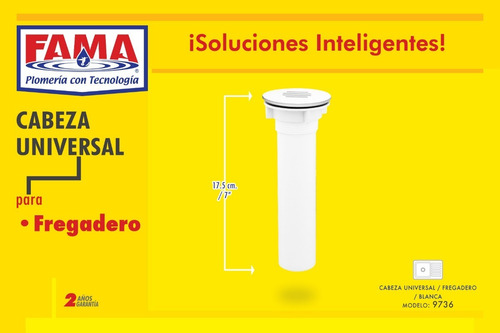 Cabeza Universal Para Fregadero Blanca 9736 Fama