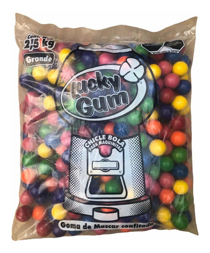 Chicles Bola Maquina Lucky Gum Grande 2.5 Kg